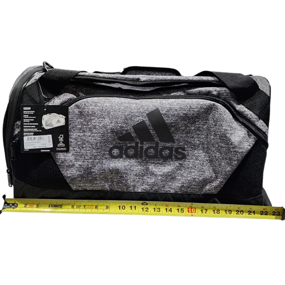 Adidas Black and Gray Men's Duffel Bag